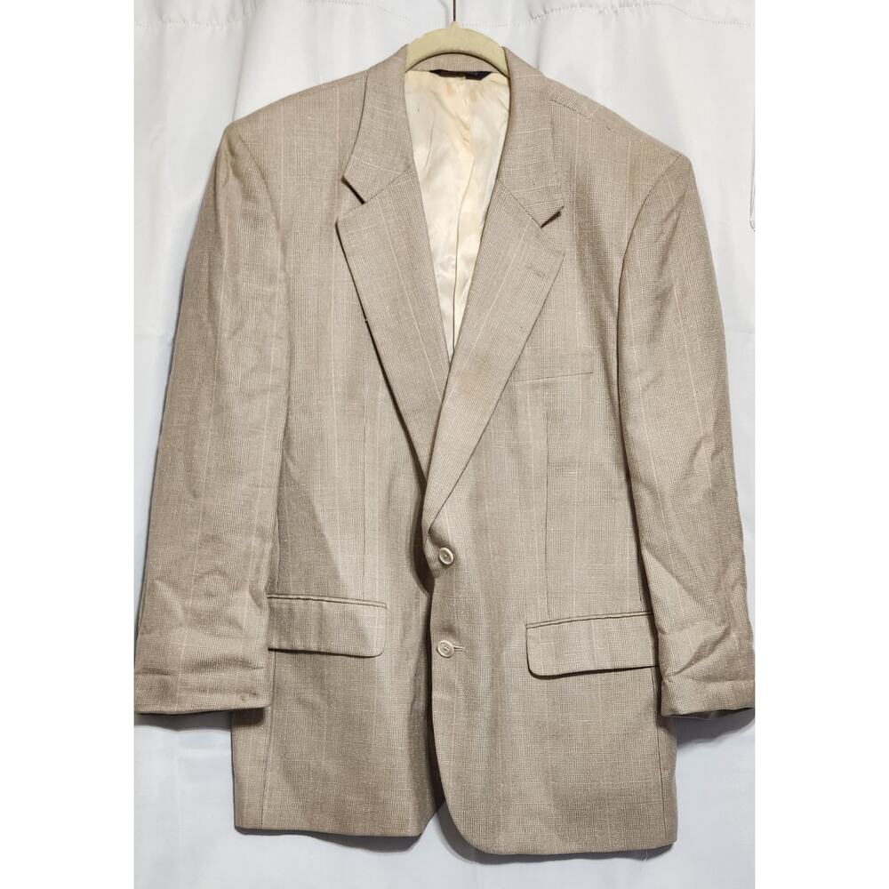 Vintage Burberrys Sport Coat Blazer Beige Plaid No Size Or Material Labels READ!